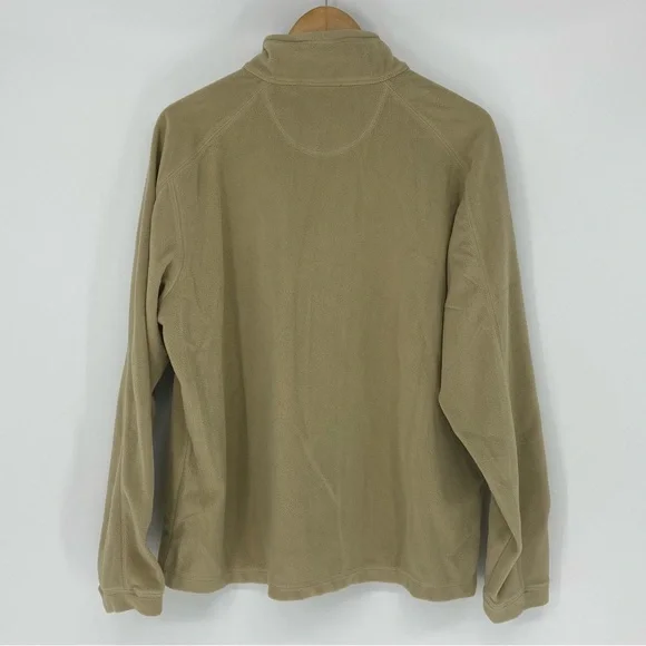 L.L. Bean Men's Tan Fleece Pullover 1/4 zip Performance Outdoor Wear size Large